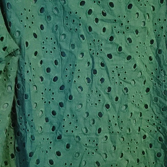 Dark Green Eyelet Blouse - Picture 6 of 6